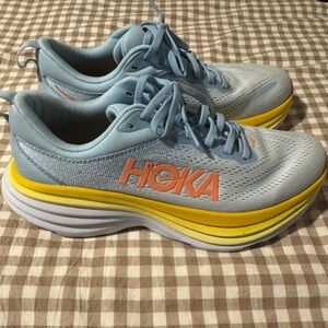 Hoka Blue and Yellow Bondi size 7.5 women’s Barely Worn
